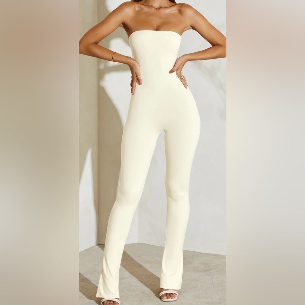 Oh Polly Cream Strapless Jumpsuit - Picture 2 of 2